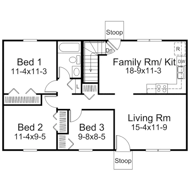 Traditional House Plan First Floor - Rosevale Ranch Home 008D-0121 - Shop House Plans and More