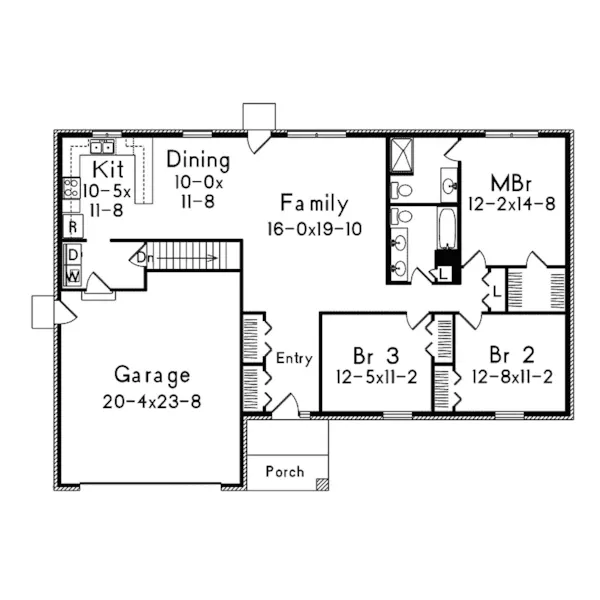 Country House Plan First Floor - Woodford Ranch Home 008D-0126 - Shop House Plans and More