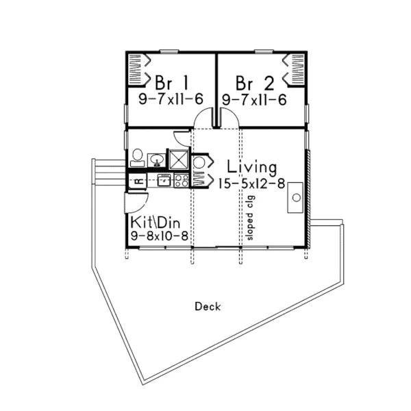 Vacation House Plan First Floor - Beaverhill Raised Vacation Home 008D-0133 - Search House Plans and More