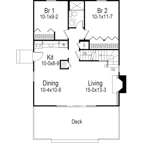 Cabin & Cottage House Plan First Floor - Breezewood Rustic Home 008D-0134 - Search House Plans and More