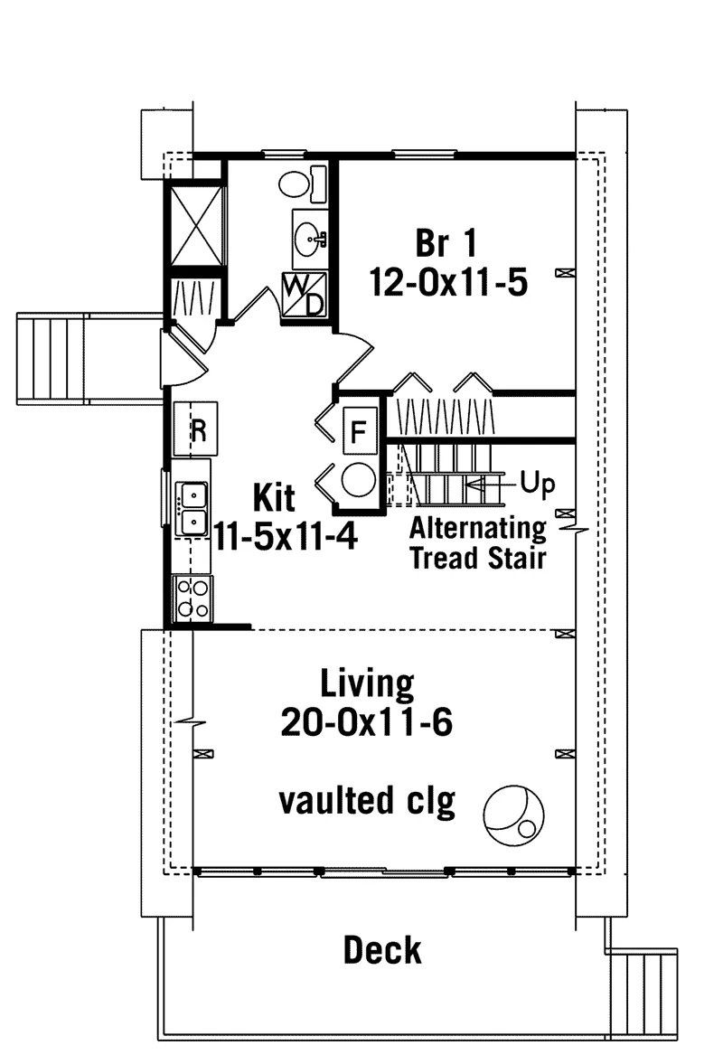Contemporary House Plan First Floor - Cochise A-Frame Vacation Home 008D-0136 - Search House Plans and More