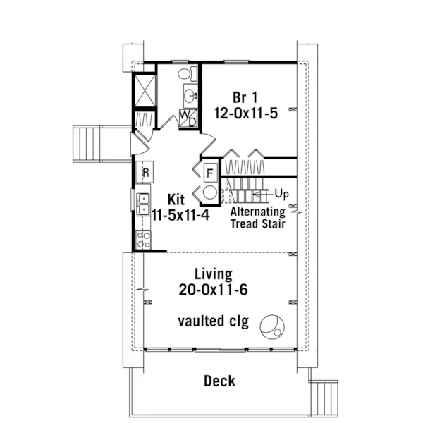 A-Frame House Plan First Floor - Cochise A-Frame Vacation Home 008D-0136 - Search House Plans and More