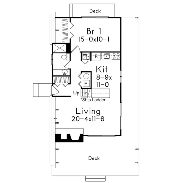 Vacation House Plan First Floor - Grantview A-Frame Home 008D-0139 - Search House Plans and More