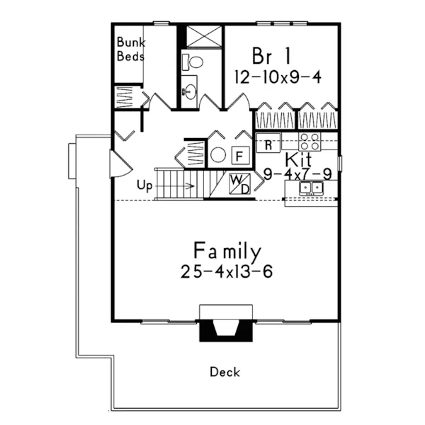 Cabin & Cottage House Plan First Floor - Hillsdale Country Home 008D-0141 - Search House Plans and More