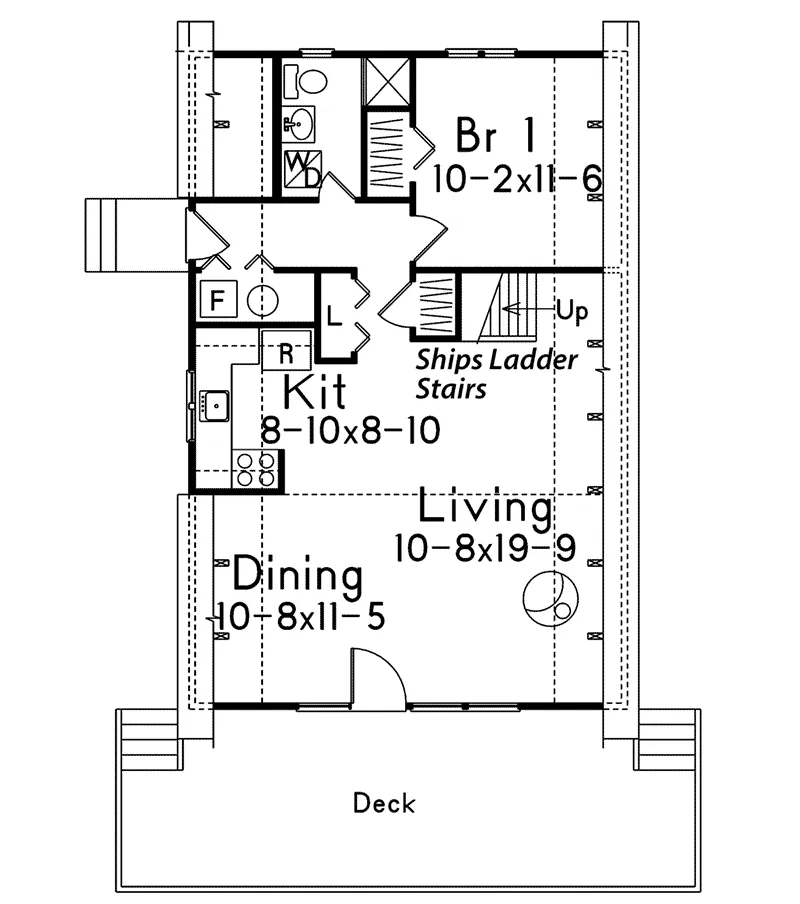 Lake House Plan First Floor - Juneau A-Frame Vacation Home 008D-0142 - Search House Plans and More