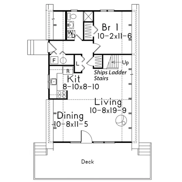 Cabin & Cottage House Plan First Floor - Juneau A-Frame Vacation Home 008D-0142 - Search House Plans and More