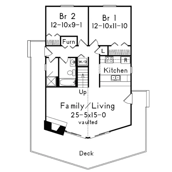 Waterfront House Plan First Floor - Brookwood A-Frame Home 008D-0147 - Search House Plans and More