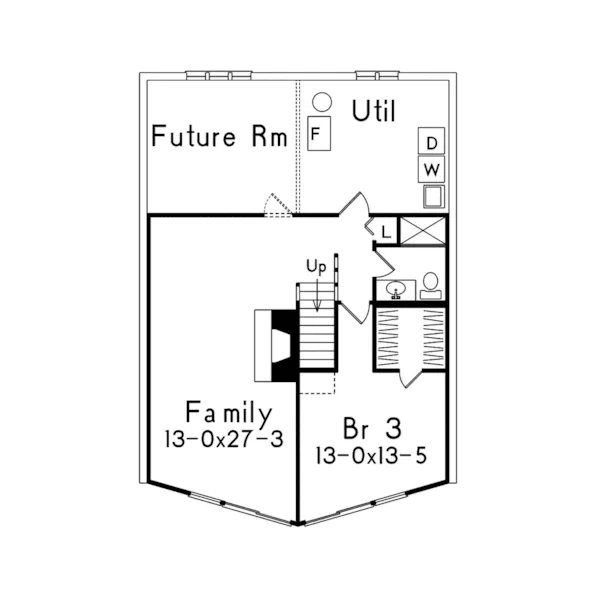 Mountain House Plan Lower Level Floor - Skyliner A-Frame Vacation Home 008D-0151 - Shop House Plans and More