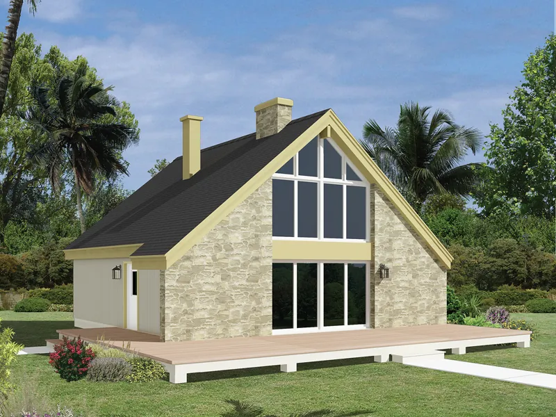 Stone Front A-Frame Home 