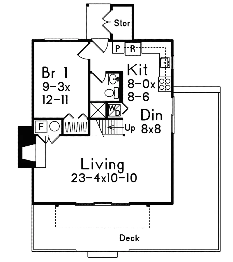 Vacation House Plan First Floor - Upland Cottage Home 008D-0157 - Shop House Plans and More