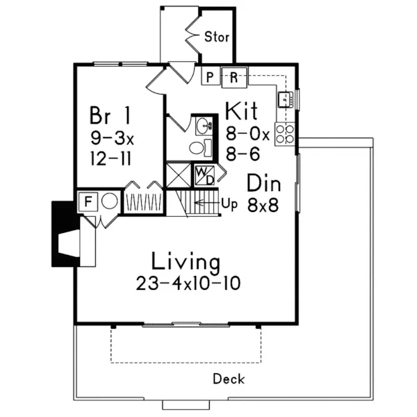 Cabin & Cottage House Plan First Floor - Upland Cottage Home 008D-0157 - Shop House Plans and More