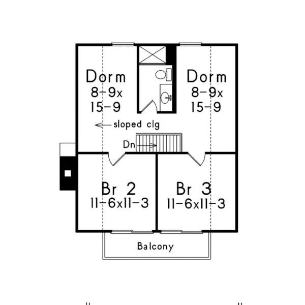 Cabin & Cottage House Plan Second Floor - Upland Cottage Home 008D-0157 - Shop House Plans and More