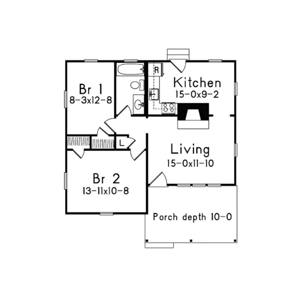 Country House Plan First Floor - Berrybridge Country Cabin Home 008D-0159 - Search House Plans and More