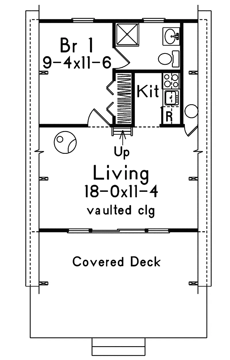 Lake House Plan First Floor - Yakutat A-Frame Home 008D-0161 - Shop House Plans and More
