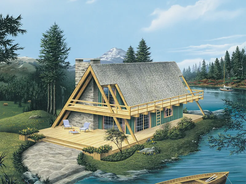 Rustic Lakehouse With A-Frame Style And Country Appeal