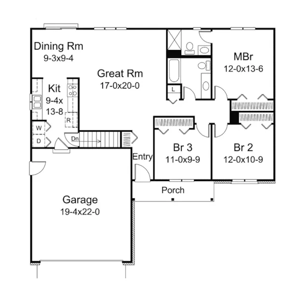 Ranch House Plan First Floor - Summerfield Manor Ranch Home 008D-0170 - Shop House Plans and More