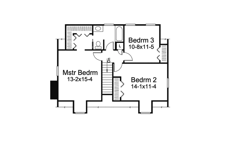 Cape Cod & New England House Plan Second Floor - Rutherford Country Home 008D-0178 - Shop House Plans and More