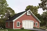 Country style two-car garage with lots of windows and plenty of storage space