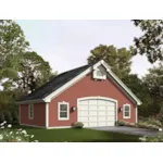 Country style two-car garage with lots of windows and plenty of storage space