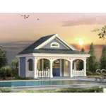 Pool cabana has porch and patio bar for great entertaining steps away from the pool