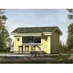 Safety shelter offers a great place during inclement weather with a siding exterior