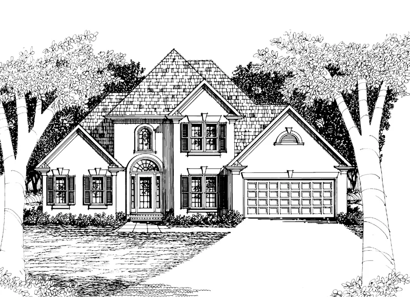 Traditional House Plan Front Image of House - Sherbrooke Traditional Home 010D-0001 - Shop House Plans and More