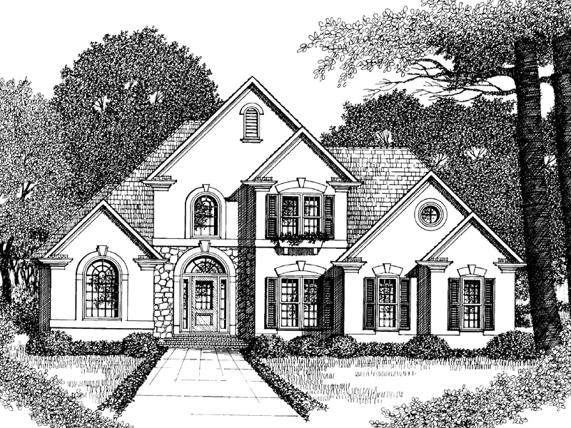 Traditional House Plan Front Image of House - Allendale Country French Home 010D-0002 - Search House Plans and More