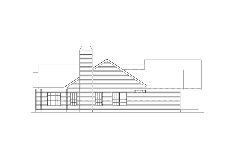 Traditional House Plan Left Elevation - Oakbriar Ranch Home 010D-0003 - Shop House Plans and More