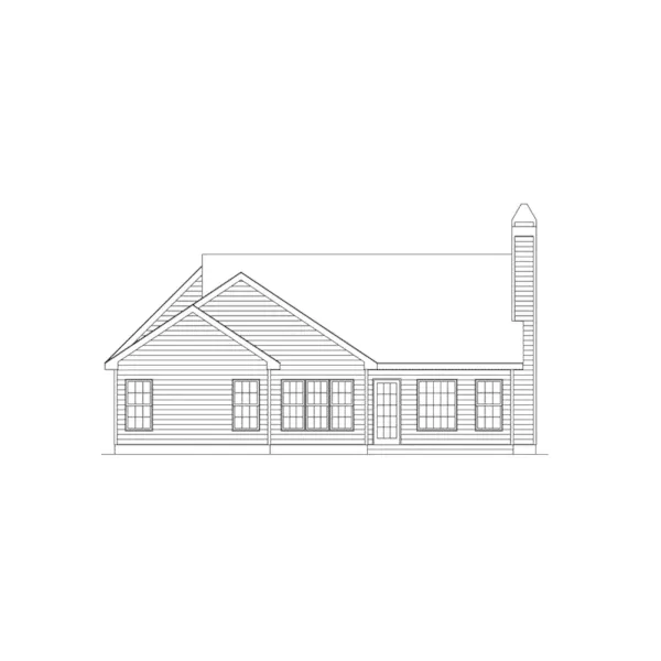 Traditional House Plan Rear Elevation - Oakbriar Ranch Home 010D-0003 - Shop House Plans and More