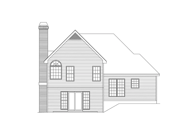 Traditional House Plan Rear Elevation - Ridgeland Traditional Home 010D-0004 - Shop House Plans and More