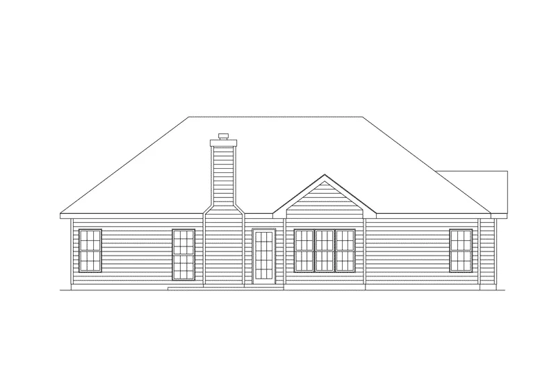 Traditional House Plan Rear Elevation - Morris Traditional Ranch Home 010D-0005 - Shop House Plans and More