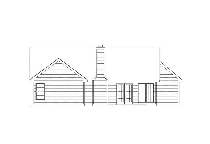 Traditional House Plan Rear Elevation - Strickland Traditional Home 010D-0006 - Shop House Plans and More