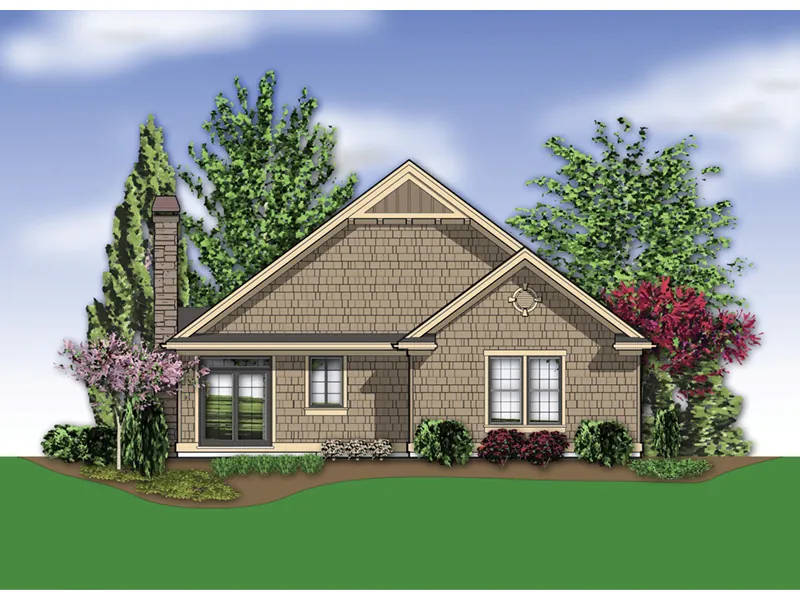Traditional House Plan Rear Photo 01 - Abbott Place Ranch Cottage Home 011D-0001 - Search House Plans and More
