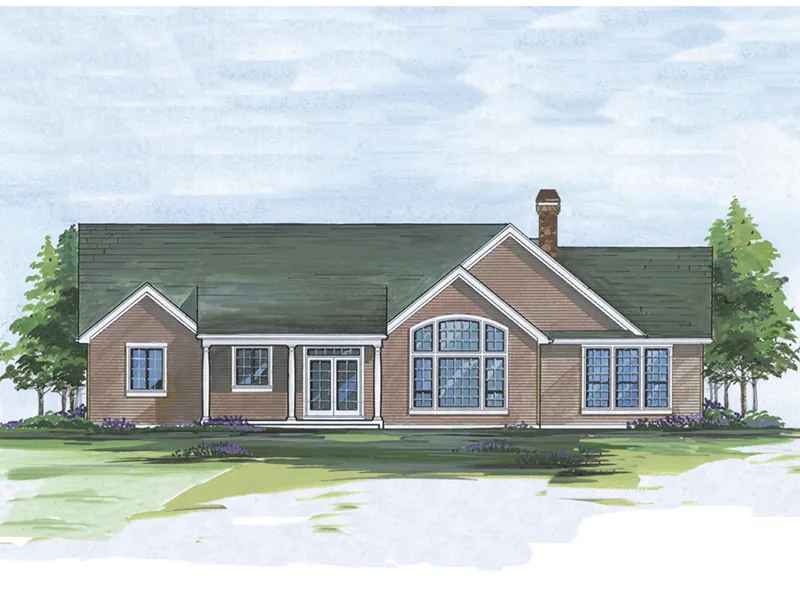 Ranch House Plan Rear Photo 01 - Irvine Haven Shingle Style Home 011D-0006 - Search House Plans and More