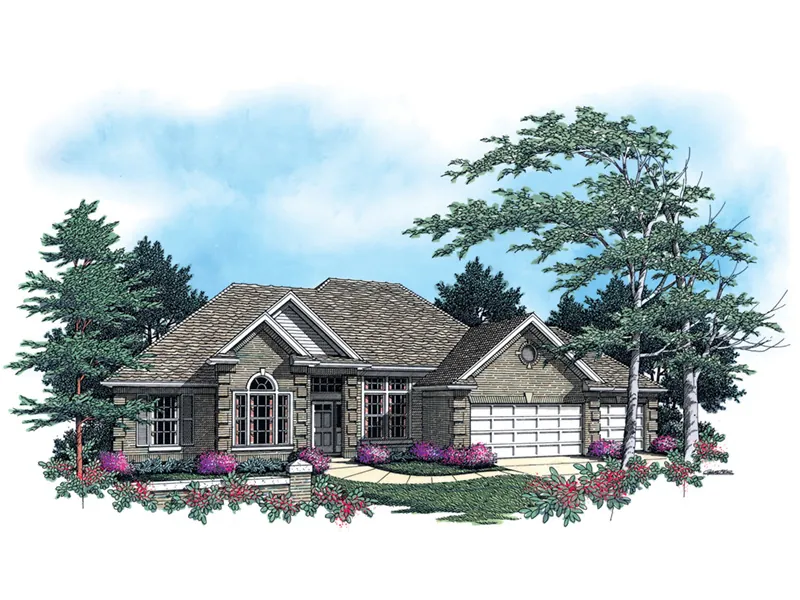 Greek Revival House Plan Front Image - Woodpath Traditional Ranch Home 011D-0010 - Shop House Plans and More