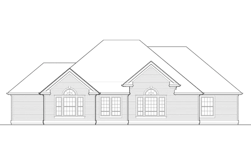 Ranch House Plan Rear Elevation - Woodpath Traditional Ranch Home 011D-0010 - Shop House Plans and More