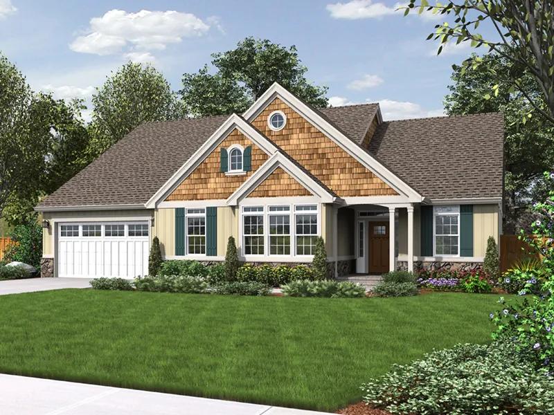Country House Plan Front Image - Springfall Craftsman Ranch Home 011D-0013 - Shop House Plans and More