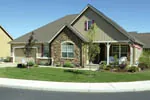 Traditional House Plan Front Photo 01 - Springfall Craftsman Ranch Home 011D-0013 - Shop House Plans and More