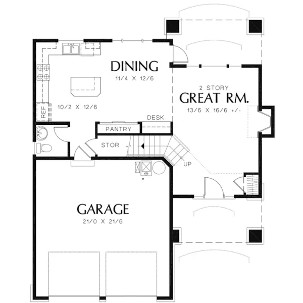 Craftsman House Plan First Floor - Laurelmont Traditional Home 011D-0018 - Shop House Plans and More