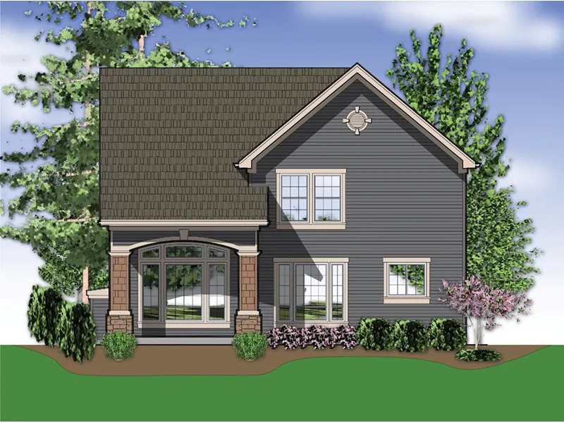 Traditional House Plan Rear Photo 01 - Laurelmont Traditional Home 011D-0018 - Shop House Plans and More