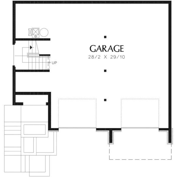 Craftsman House Plan Garage Floor Plan - Kingridge Craftsman Home 011D-0019 - Search House Plans and More