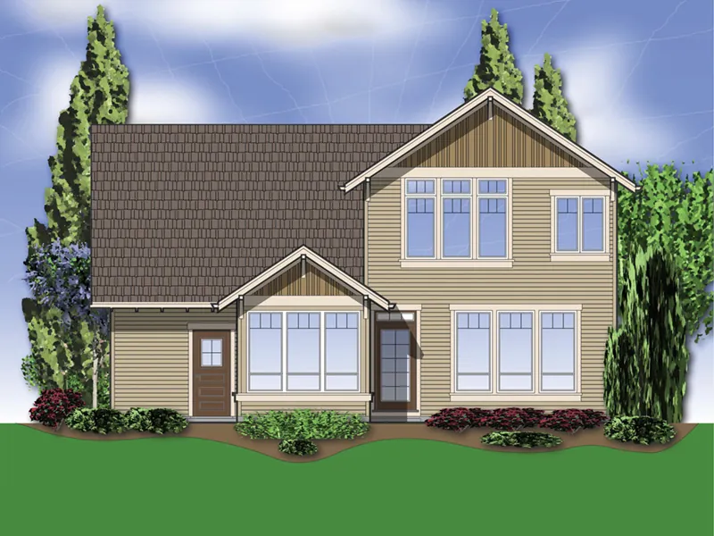 Country House Plan Rear Photo 02 - Hayden Shingle Craftsman Home 011D-0020 - Search House Plans and More