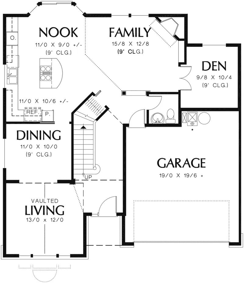 Traditional House Plan First Floor - Linndale Traditional Home 011D-0022 - Shop House Plans and More