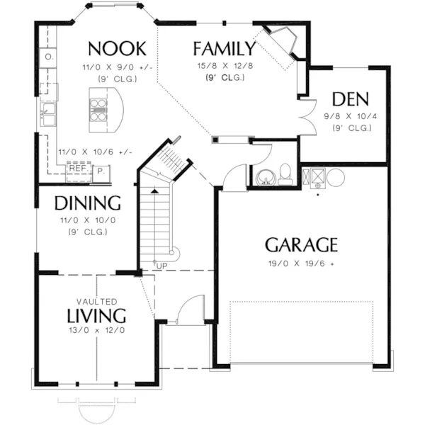 Traditional House Plan First Floor - Linndale Traditional Home 011D-0022 - Shop House Plans and More