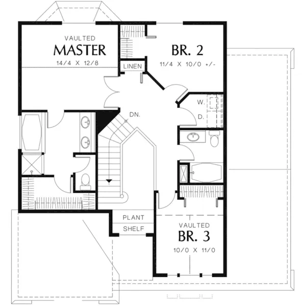 Traditional House Plan Second Floor - Linndale Traditional Home 011D-0022 - Shop House Plans and More