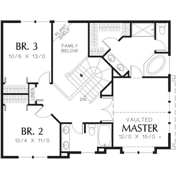 Waterfront House Plan Second Floor - Ventana Craftsman Style Home 011D-0025 - Shop House Plans and More