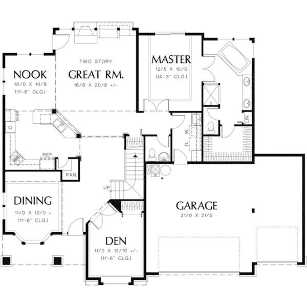 Arts & Crafts House Plan First Floor - Dellview Neoclassical Home 011D-0030 - Search House Plans and More