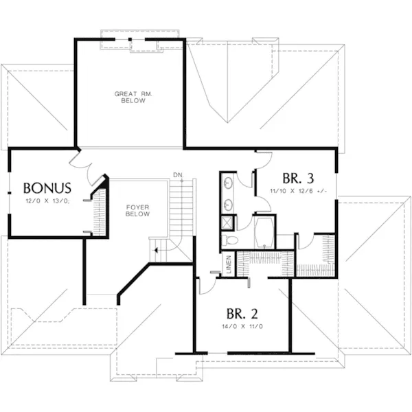 Arts & Crafts House Plan Second Floor - Dellview Neoclassical Home 011D-0030 - Search House Plans and More