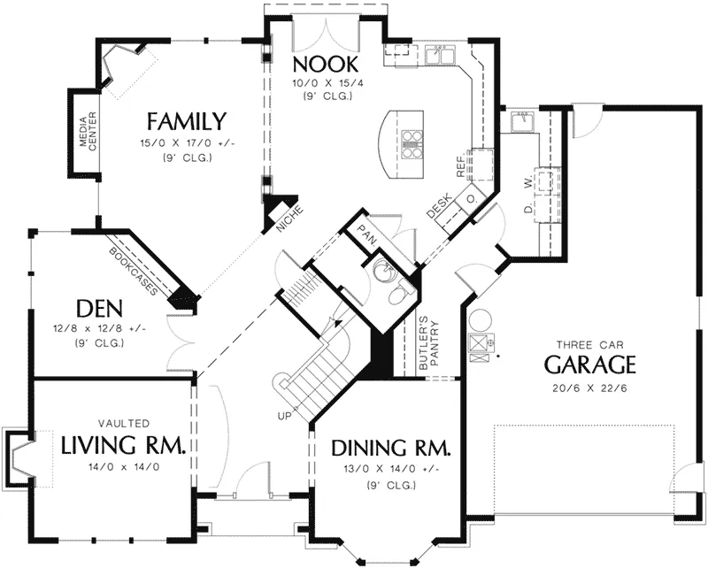European House Plan First Floor - Belgrade Traditional Home 011D-0033 - Search House Plans and More