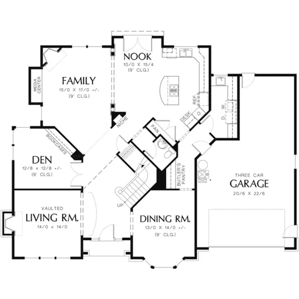 European House Plan First Floor - Belgrade Traditional Home 011D-0033 - Search House Plans and More